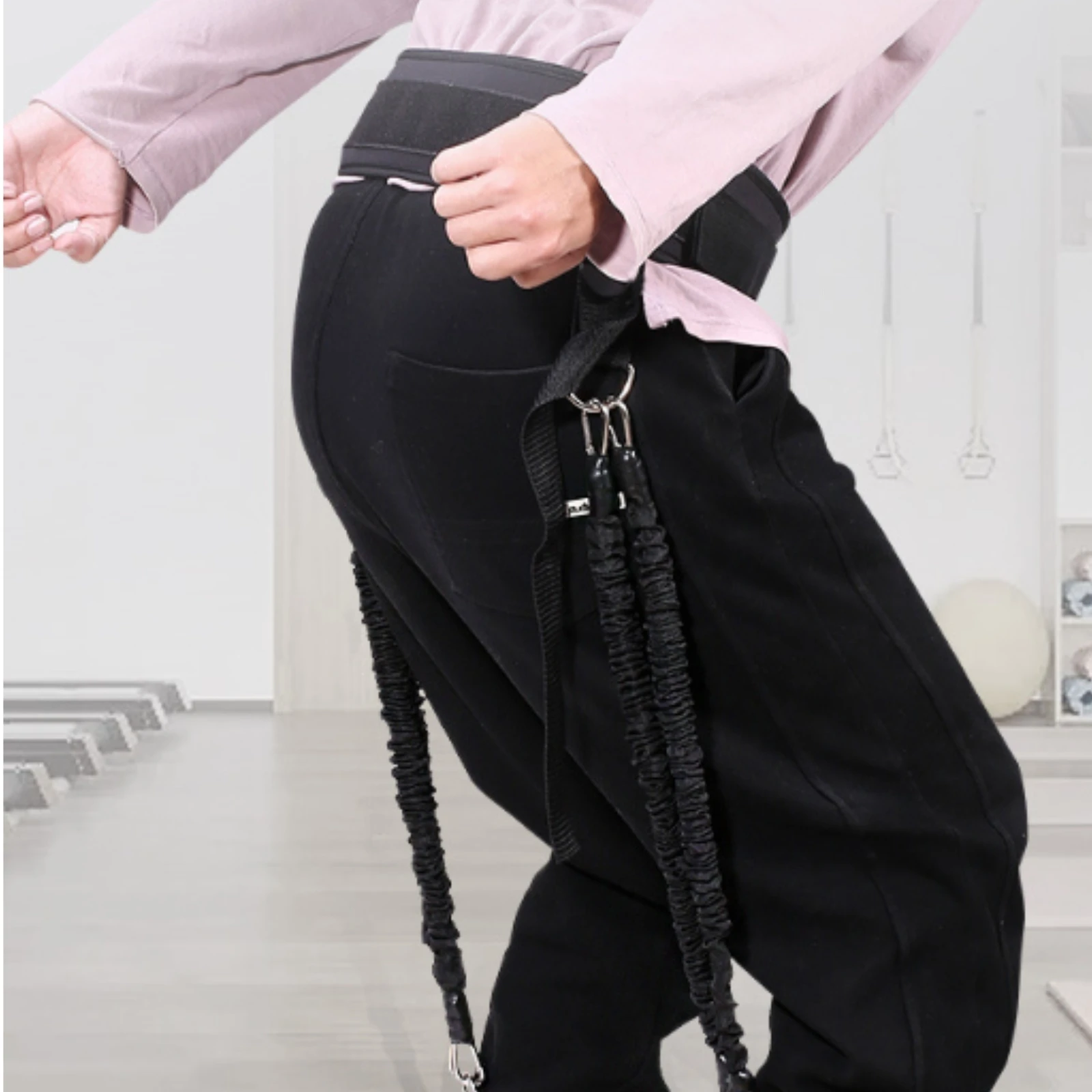 Jumping Training Waist Belt Long-Lasting Resistance Training Belt Jump Coach Adjustable Strap Black for Athletes, Gym