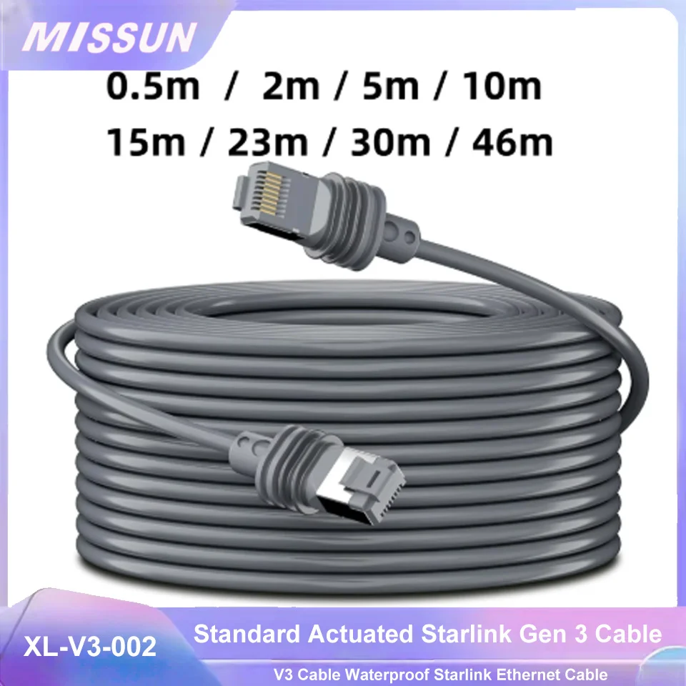 

Standard Actuated For Starlink Gen 3 Cable Replacement Standard V3 Cable Waterproof Starlink Ethernet Cable RJ45 1000Mbps CAT5E