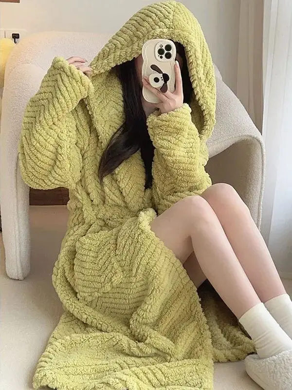 coral-e-women's-nightgown-autumn-winter-robe-nightwear-long-pants-eight-sve-soft-cool-breathable-collar-materni-d