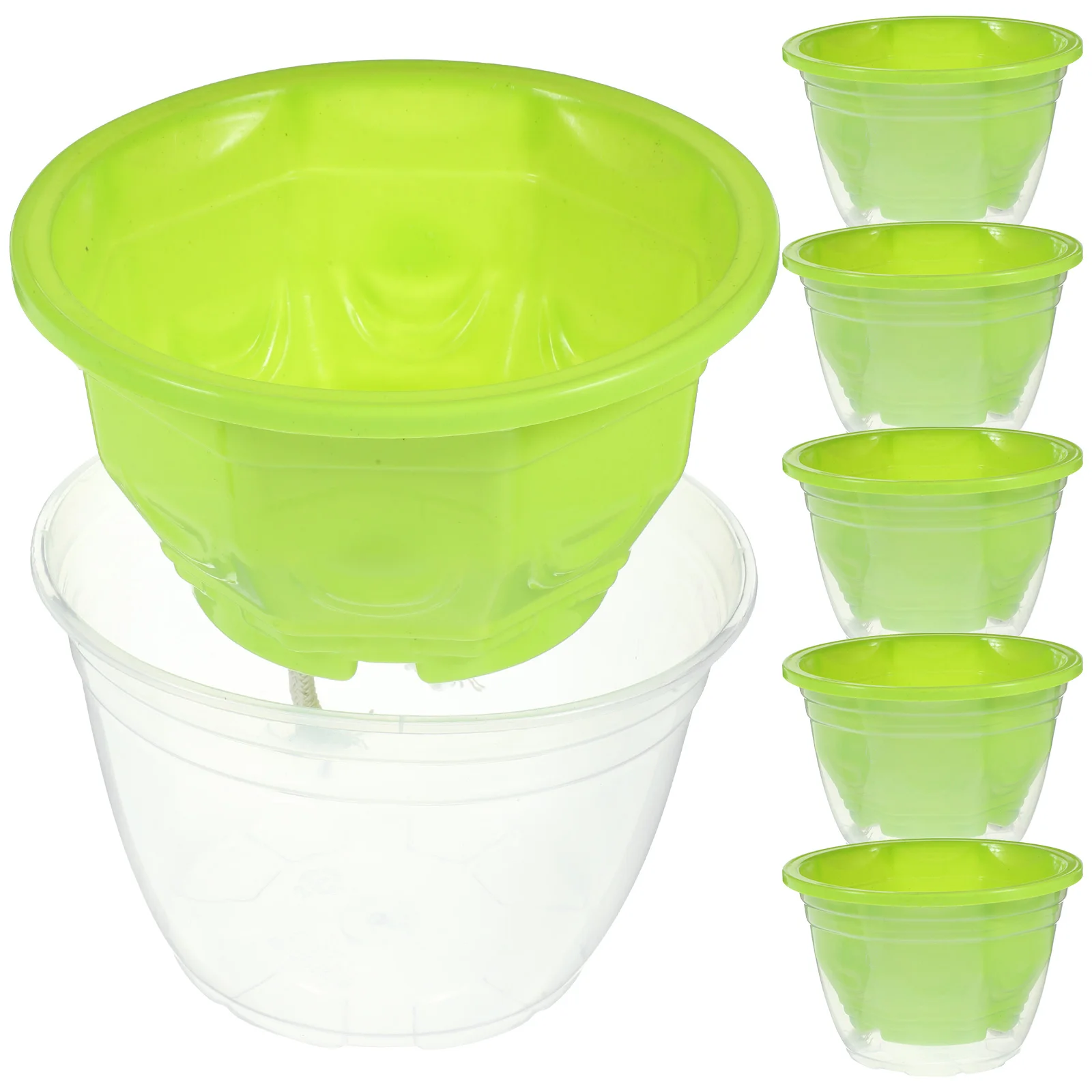 

6 set Self Watering Flower Pots Automatic Water Absorption Planters for Indoor Plants Plastic Floral Containers