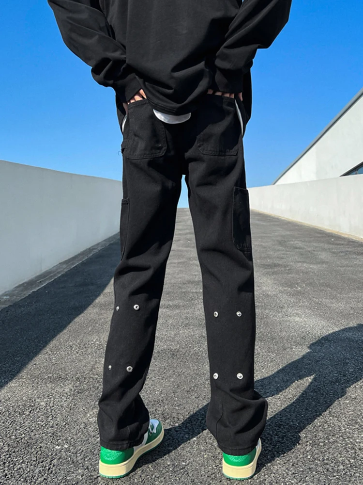 

Мужские джинсы Cleanfit Pure Bla, модный дизайн, с пуговицами, прямой крой, в американском стиле, износостойкие, долговечные.