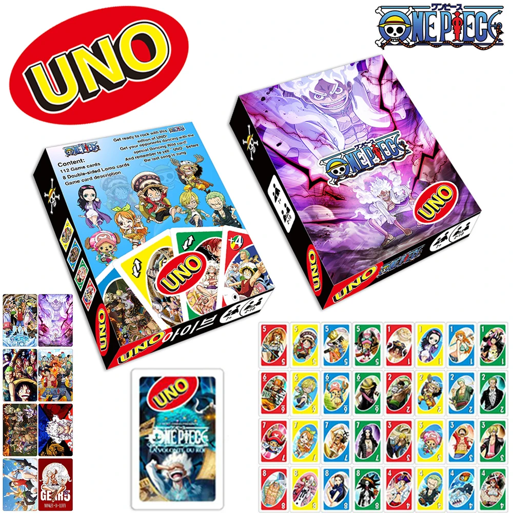 UNO FLIP! One Piece Board Game Luffy 5 gear Sun God Anime Cartoon Figure Pattern Family Funny Entertainment uno Cards Games Gift