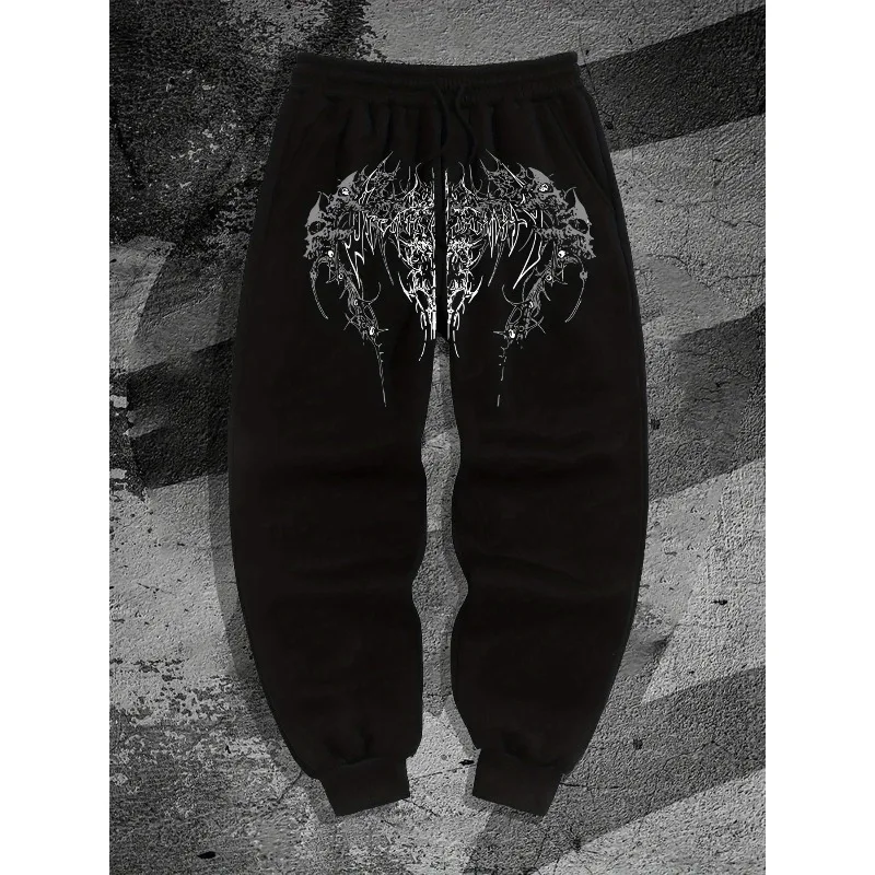 Dark Gothic Style Men's Casual Sports Jogging Pants, Loose Sports Casual Pants, Autumn and Winter New Collection, Unisex