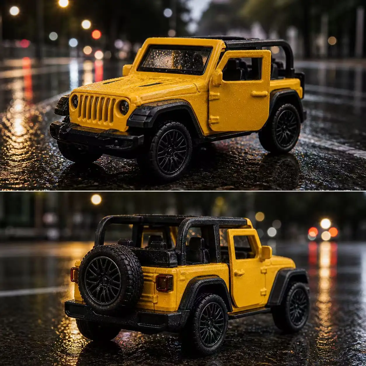 

1:43 Scale Simulation Yellow Convertible Off-Road Vehicle Model, Alloy Diecast Toy Car, Exquisite Collectible Decoration