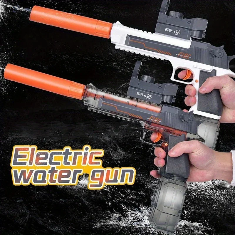 1pcs Electric Water Gun Launch Full Automatic Pistol Large Capacity Swimming Pool Beach Children\'s Splashing Toys for Kids Gifts