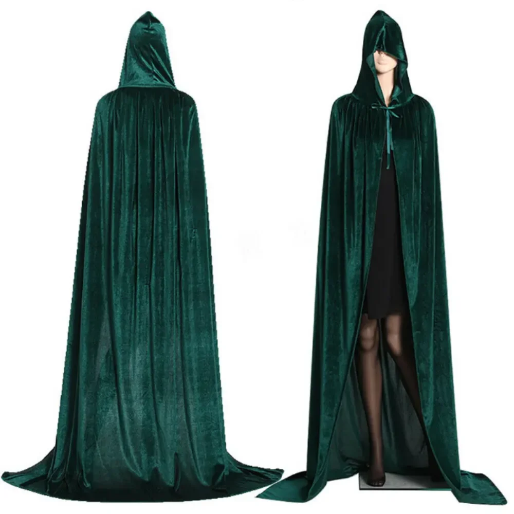 

Solid Color Velvet Cloak Full Length Velvet Material Hooded Robe Reversible Design Deluxe Quality Halloween Costume