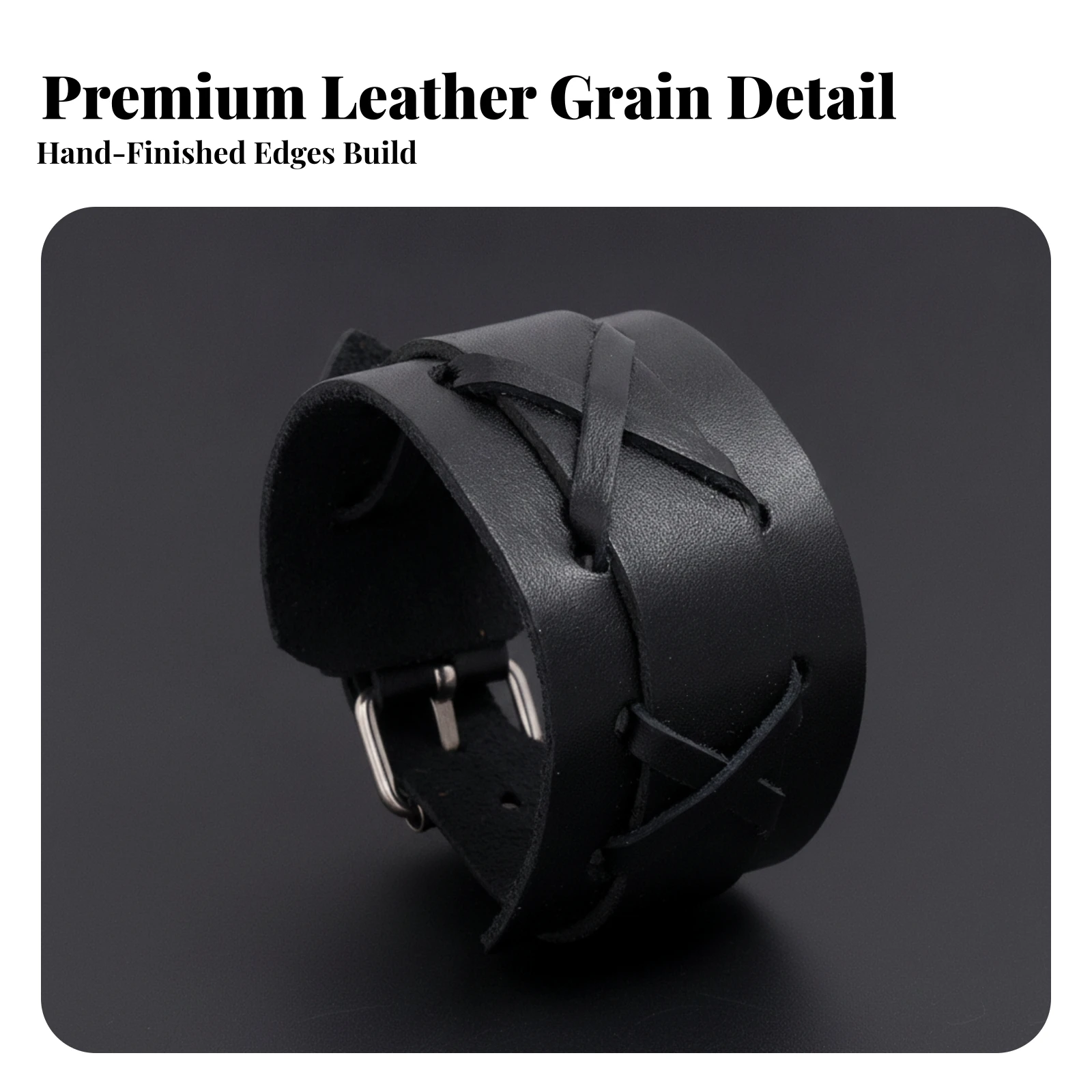 Leather Bracelet with Iron Buc - огляд і ціна Vintage Fashion Wear