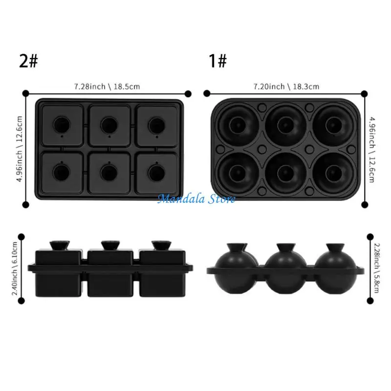 U2JC Large Capacity 6 Cavity Engraved Ice Cubes Tray Perfect For Summer Beverages