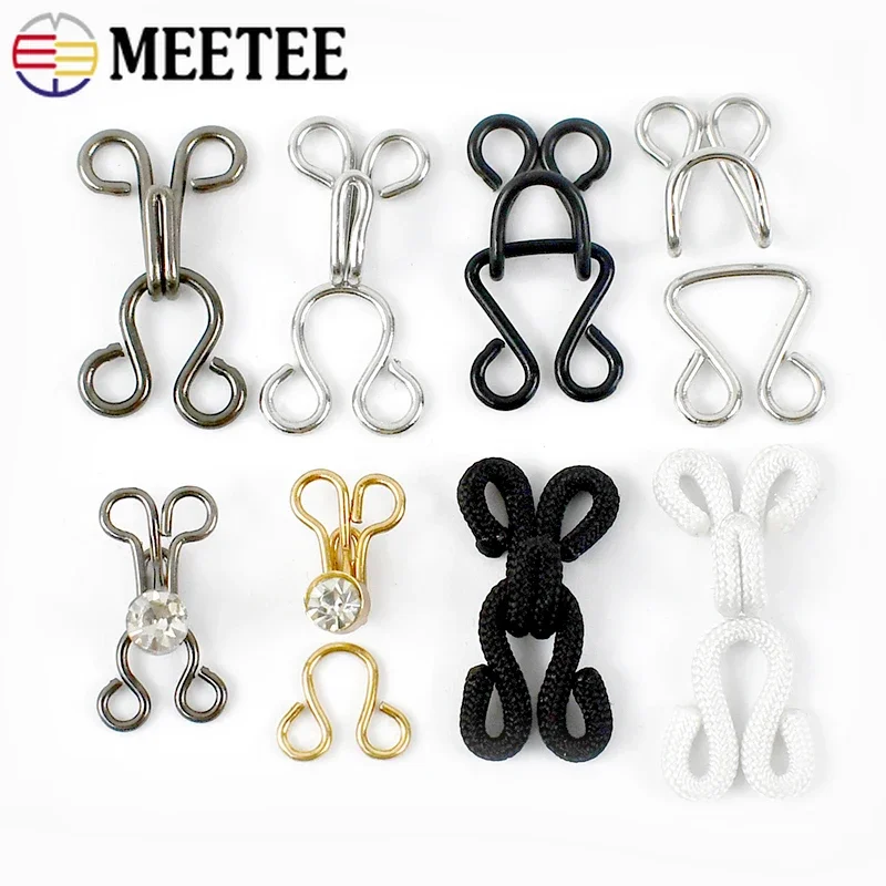 30/50Sets Metal Invisible Button For Underwear Skirt Coat Adjust Buckles Garment Pants Clasp Collar Hooks DIY Sewing Accessories