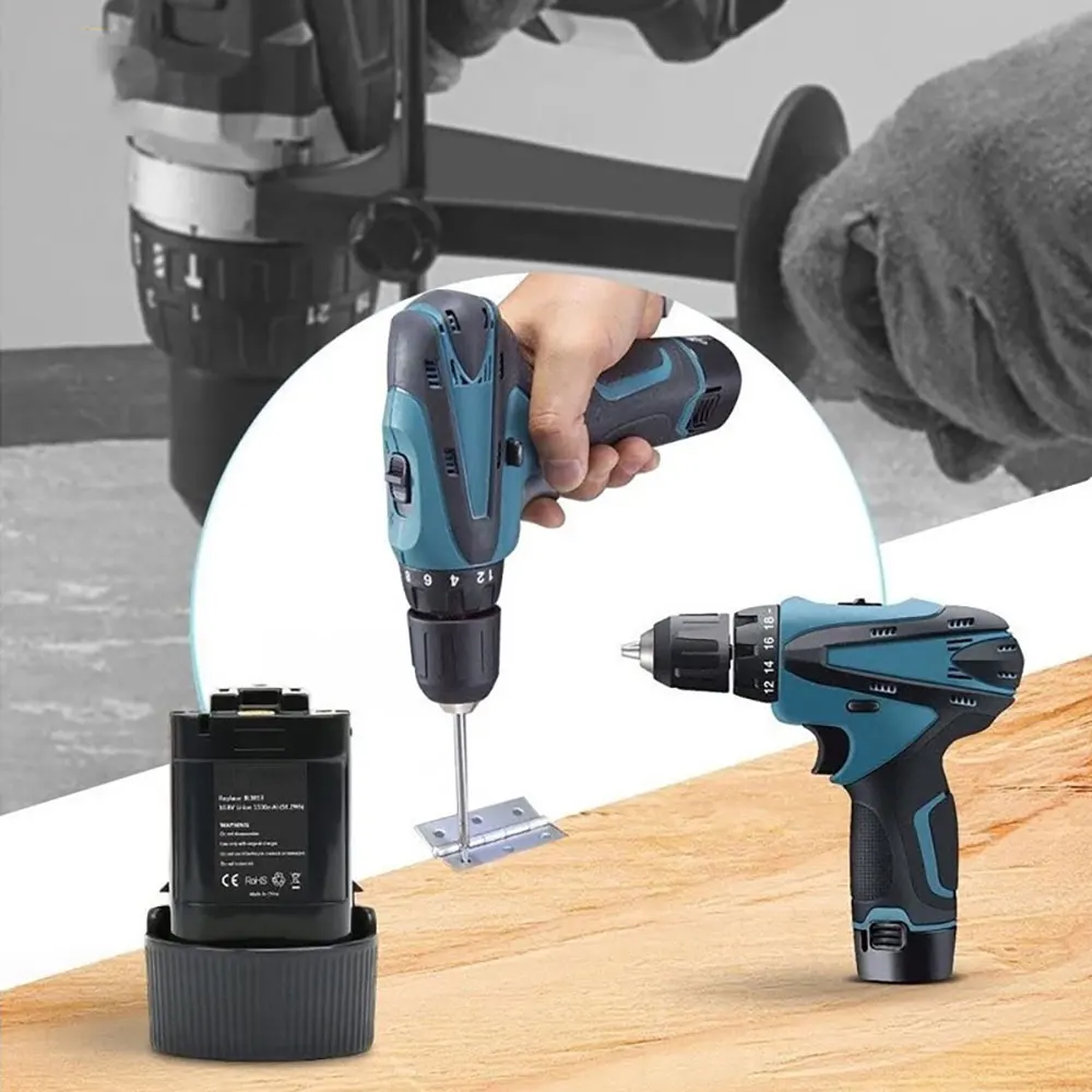 Portable Mini Handheld Electric Drill Cordless Screwdriver Impact Drill Household Lithium Battery Charging Electric Hand Drill