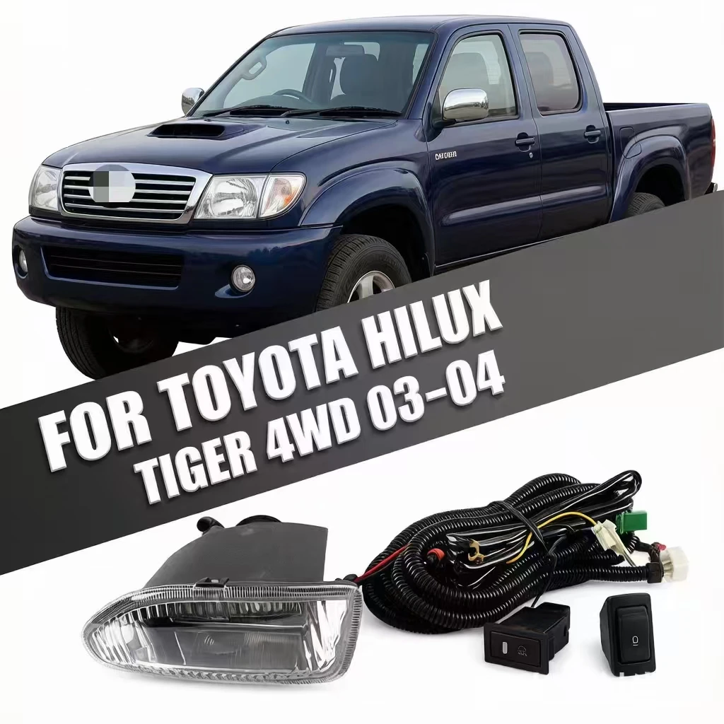Fog Light Assembly Pair for Toyota Hilux Tiger 4WD 2003-2004 Front Bumper Replacement