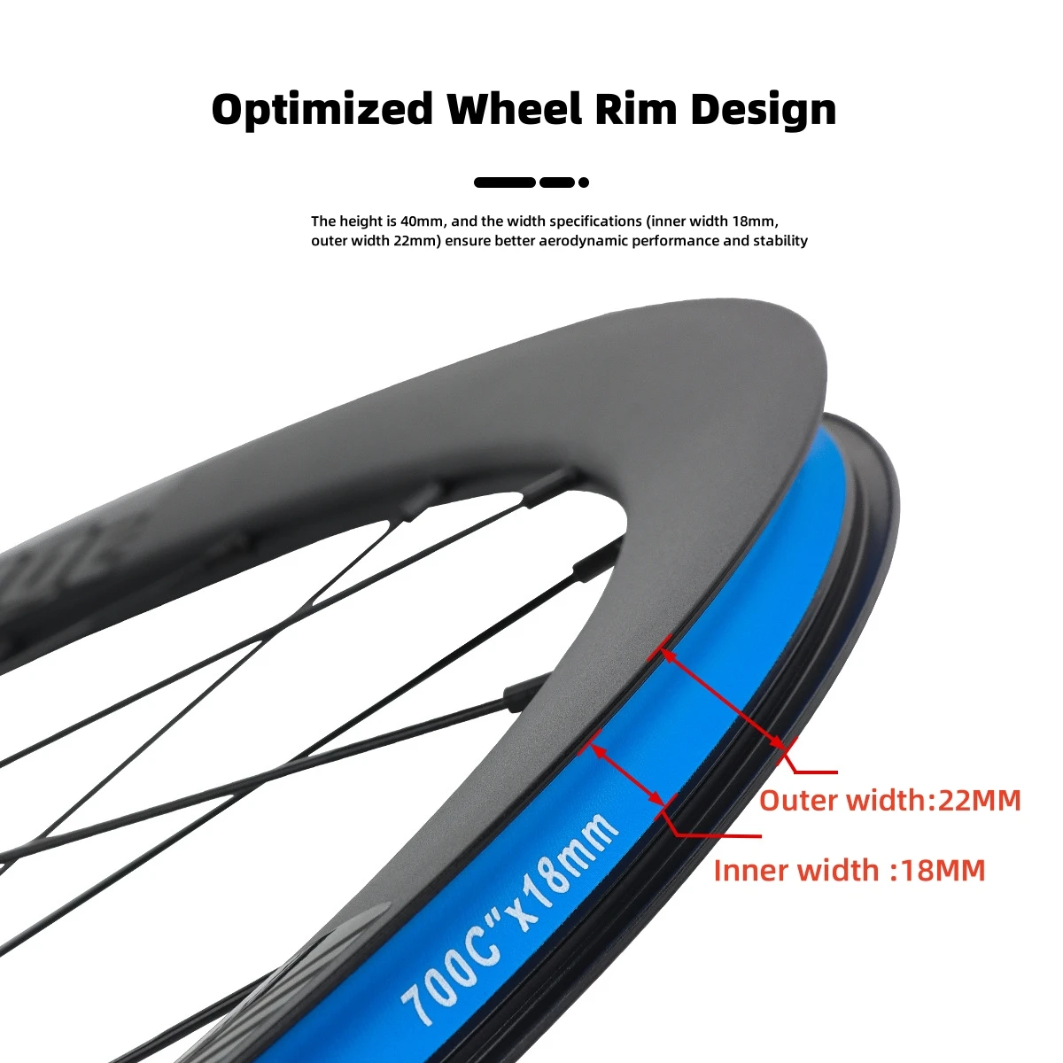 Gravel Road Bicycle Wheelset Bolany 700C Bucket Axle Disc Brake Wheel Set 40 Frames High 120 Sound Aluminum Alloy Wheelset