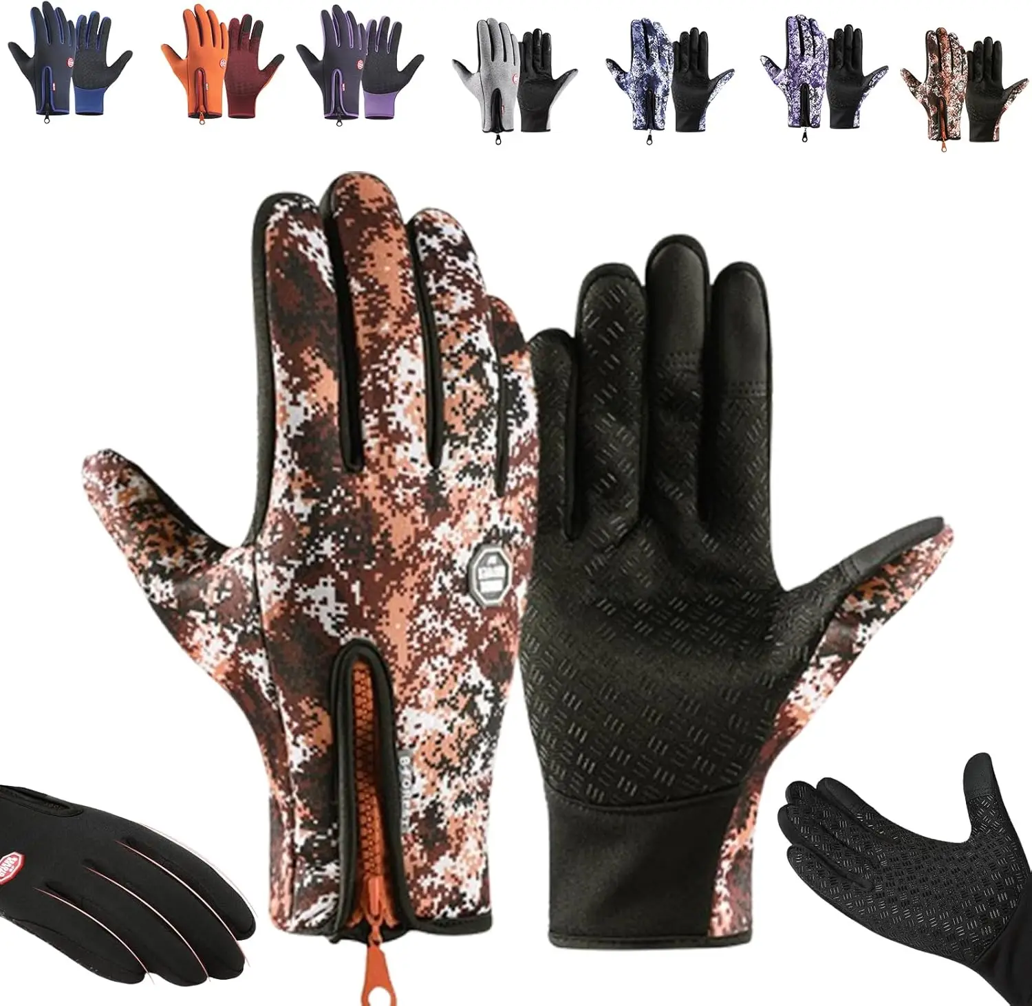 

Soft Winter gloves Easy-to-wear Adjustable Grippy Snow gloves Warm Outdoor gloves for Adults
