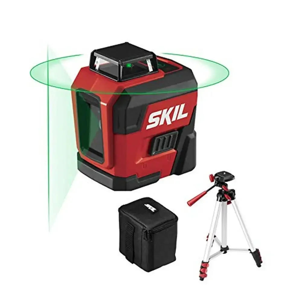 

Green Cross Line Laser 100ft Range Self-Leveling Rechargeable Battery Tripod & Bag Superior Visibility Convenient Charging