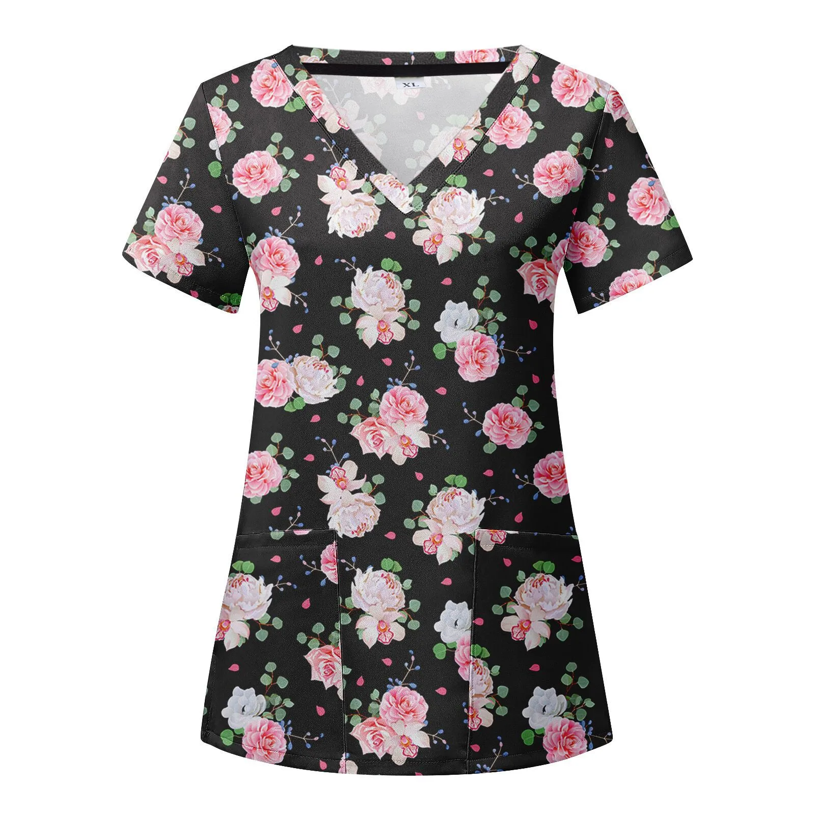 Tops de trabajo con estampado Floral para mascotas, uniformes de aseo con estampado de flores, uniforme de trabajo de salón de belleza de dibujos animados, camisas de veterinario