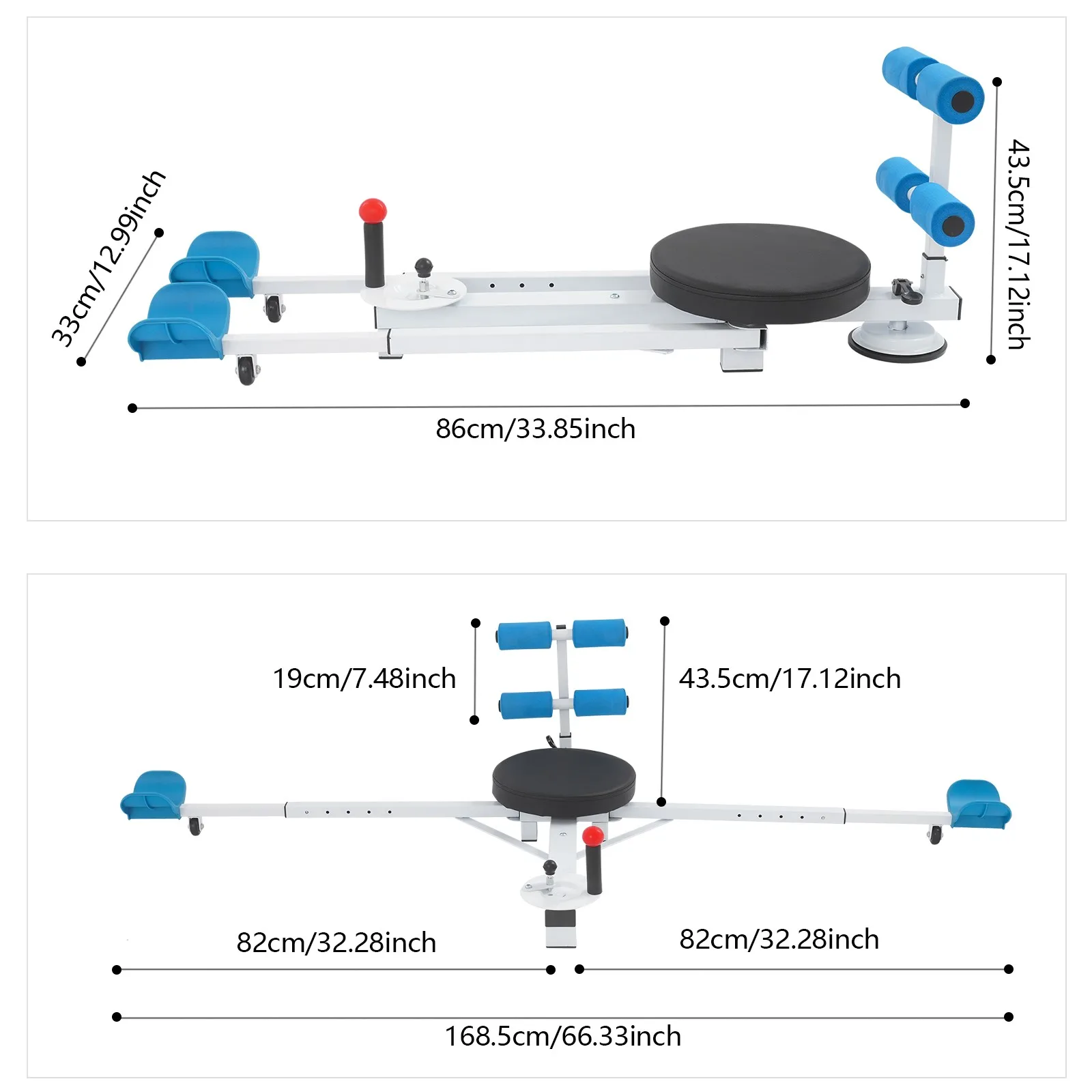 Alloy & Foam Multi-Function Stretch & Core Trainer, 168.5X70X43.5Cm, Blue for Home Fitness view 3