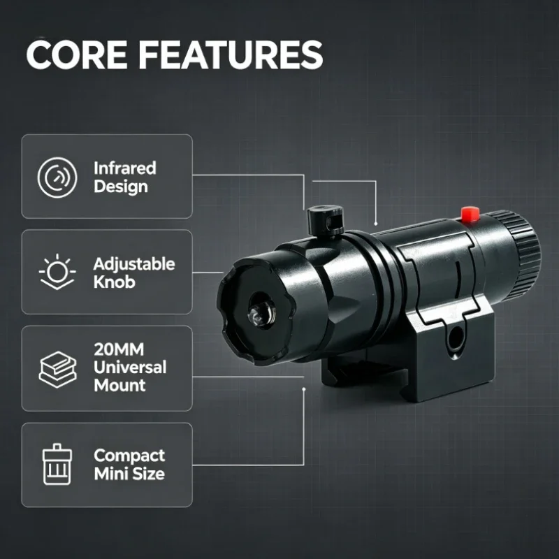 All Black Decor Illumination Accessory with Quick Mount Bracket & Control Knob, Compact Portable Lighting Module Hobby