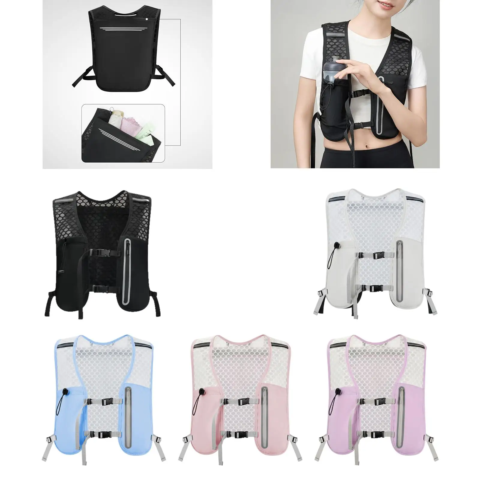 

Рюкзак для гидратации, портативный водонепроницаемый жилет для бега с карманами для телефона, рюкзак для бега для гонок, путешествий по тропу, скалолазания