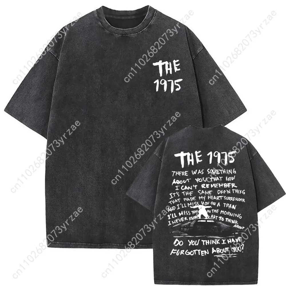

The 1975 Retro Wash Tshirt Man Woman High Quality Vintage T Shirt Cotton Short Sleeves Fashion T-shirt Soft Breathable Tops