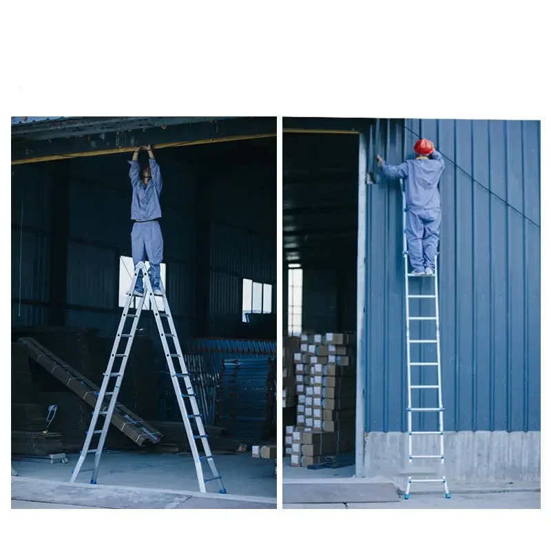 Thickened Folding Ladders Aluminum Alloy Portable Engineering Ladder Multi-functional Herringbone Ladder Telescopic Step Ladders