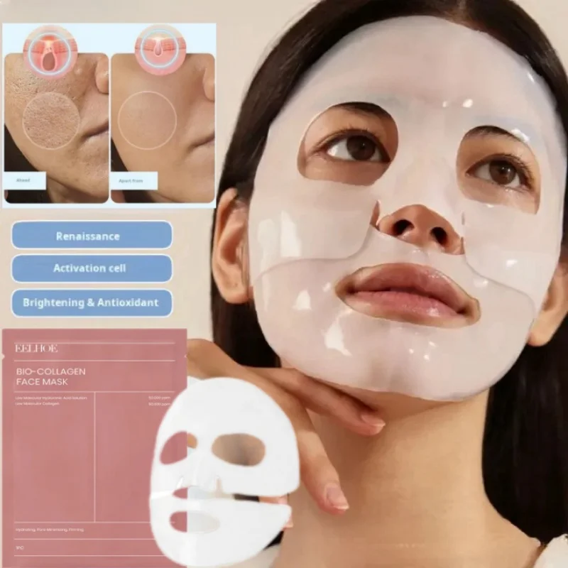 Bio Collagen Masker Wajah mengecilkan pori-pori dalam menghidrasi masker Malam melembabkan menyegarkan mencerahkan perawatan kulit wajah 2024