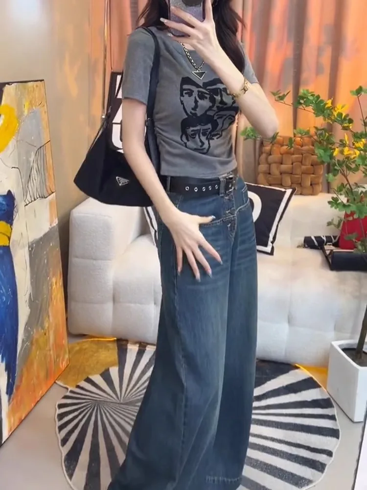 

Джинсы женские в японском стиле большие размеры большие пышные фигуры женские джинсовые модные удобные базовые простые повседневные универсальные