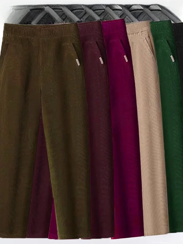 

Женские бархатные брюки с высокой талией, свободные, струящиеся, прямого кроя, весна-осень, повседневные, однотонные, из полиэстера, в стиле Harlan