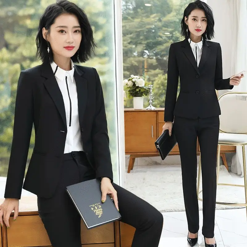 

8803 Autumn and Winter Career Apparel Suit Two Buttons Fashion Tailored Suit Formal Wear Temperament plus Size Work Clothes Work