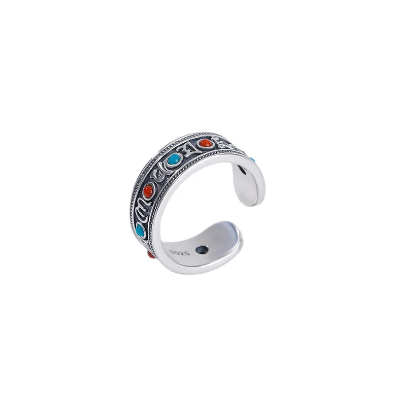 

Nanhong Turquoise Jewelry S925 Sterling Silver Ethnic Style Silver Ring