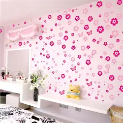 108pcs Flowers DIY Wall Decals for Kids Rooms Baby Bedroom Wall Stickers Living Room  Art Decals Home Decoration Furniture Stick