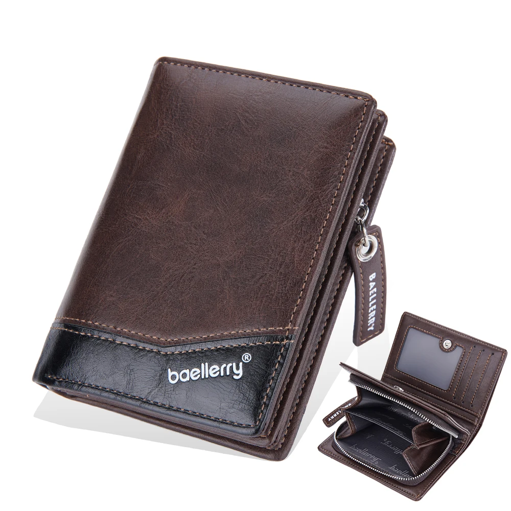 1 Stück/Baellerry Herren-Geldbörse aus Kunstleder, große Kapazität, viele Kartenfächer, Reißverschluss, 80 % Rabatt, mit Ausweisfach und Münzfach, ideales Geschenk für Männer. – Detail 10
