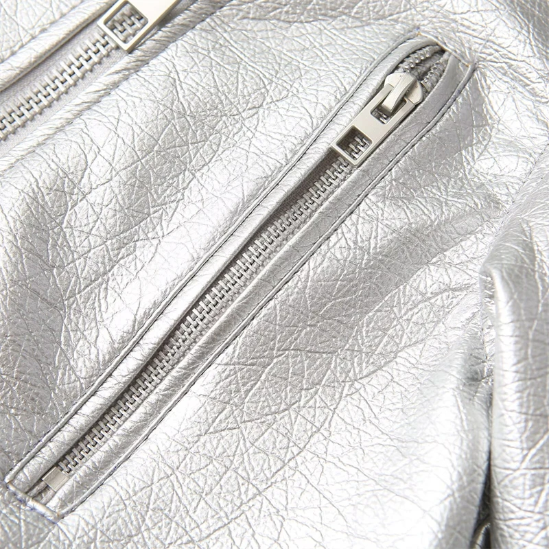 KEYANKETIAN 2025 Autumn New Women's With Belt Decoration Artificial leather Jacket Street style Asymmetrical Zipper Blazer Top