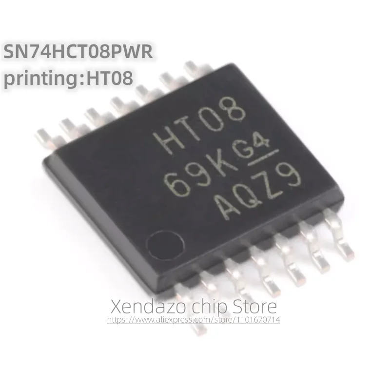 10pcs/lot SN74HCT08PWR printing HT08 TSSOP-14 package Four channel 2-input NAND gate surface mounted logic chip