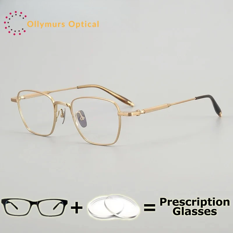 نظارات طبية للرجال من OLLYMURS من التيتانيوم النقي IP إطار نظارات عالي الجودة وصفة لعدسة الرؤية مجال واسع متعدد البؤر