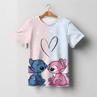 New Kids Cartoon Lilo And Stitch Tops Tees 3D Print T-shirt Children Casual Short Sleeve Clothing Girls Sports Streetwear