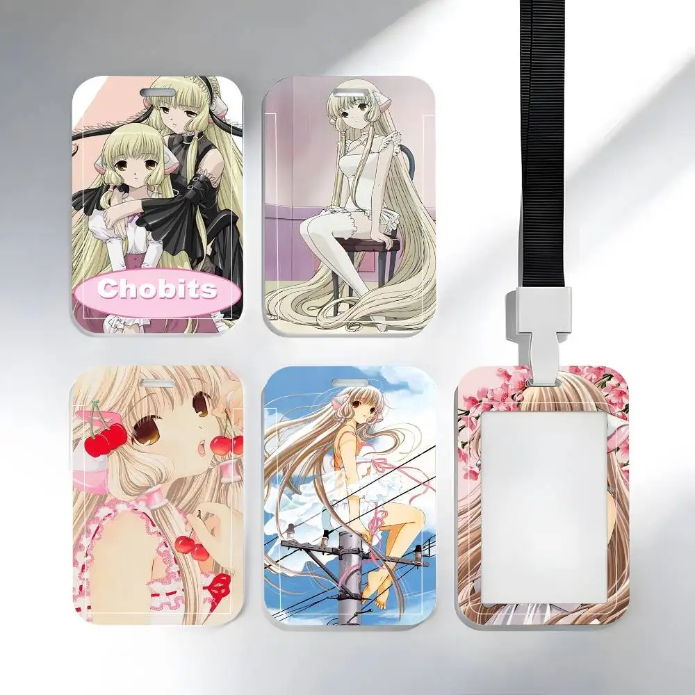 

1pc Classic Cute Anime C-Chobits ID Card Sleeve School Card Access ID Card Bus Meal Card Protective Sleeve Easy Push