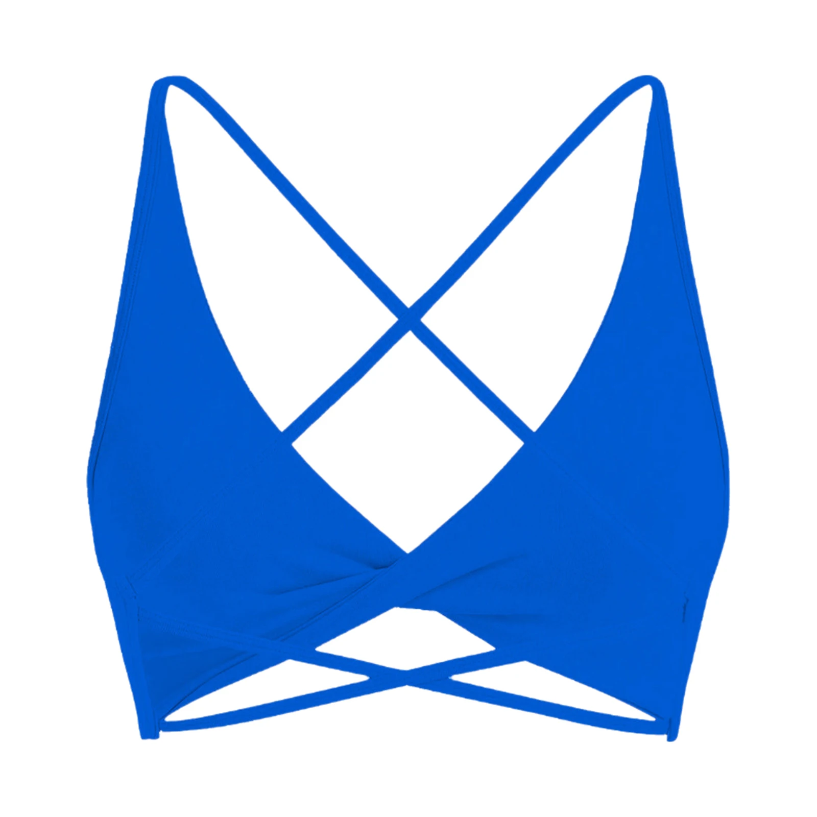 女性用ヨガブラ ジム ワークアウト フィットネス スポーツウェア ツイストフロント スポーツブラ スパゲッティストラップ クリスクロスバック キャミソール ノースリーブベスト