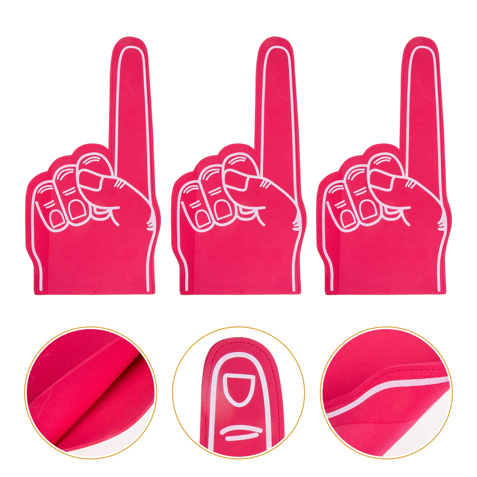 3 Pcs Inflatable Football Sponge Foam Fingers Cheerleading Stuff Noise Makers Sports Party Favors Foams Hand Red