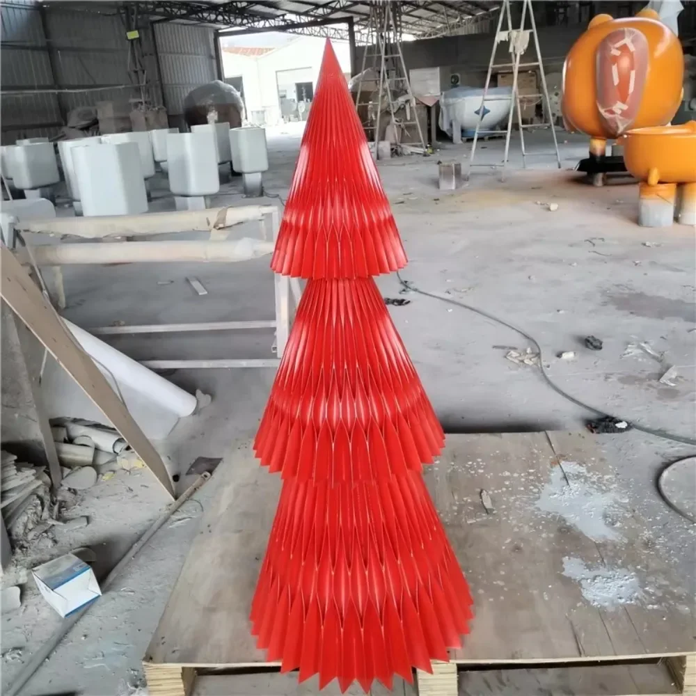 

New Commercial Christmas Tree Fiberglass Statue Craft Ornament Big Light Christmas
