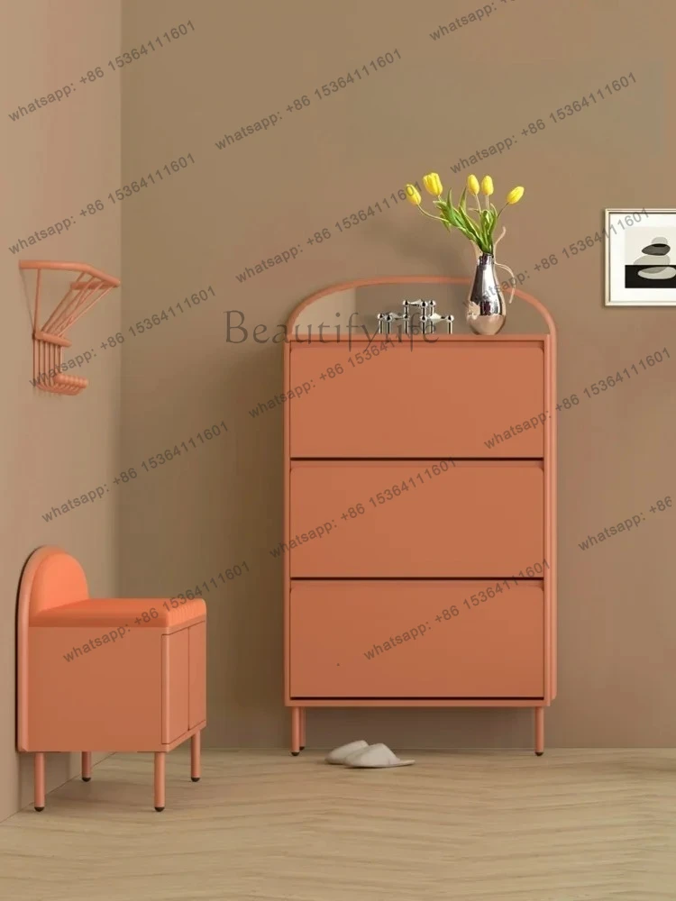 Matsutake Shoe Cabinet Nordic Light Luxury Household Small Apartment Entrance Tipping Bucket Shoe Rack