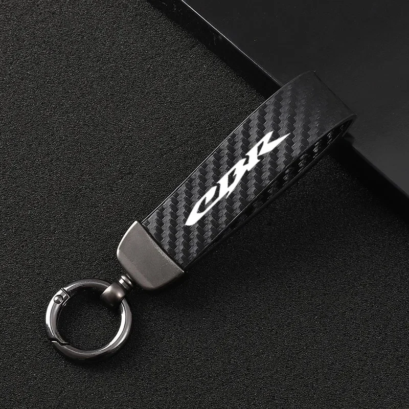 New fashion motorcycle carbon fiber leather rope Keychain For Honda CBR 125R 600 F4i 650F 650R 1100XX 1000F cbr 600 954 1000