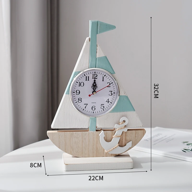 Mediterranean Watch Creative Clock Pendulum Desktop Decoration Household Desktop Seat Clock