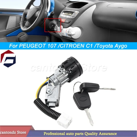 N0502200 N0501412 для PEUGEOT/107 CITROEN C1/Toyota Aygo, цилиндр замка зажигания, переключатель с ключами
