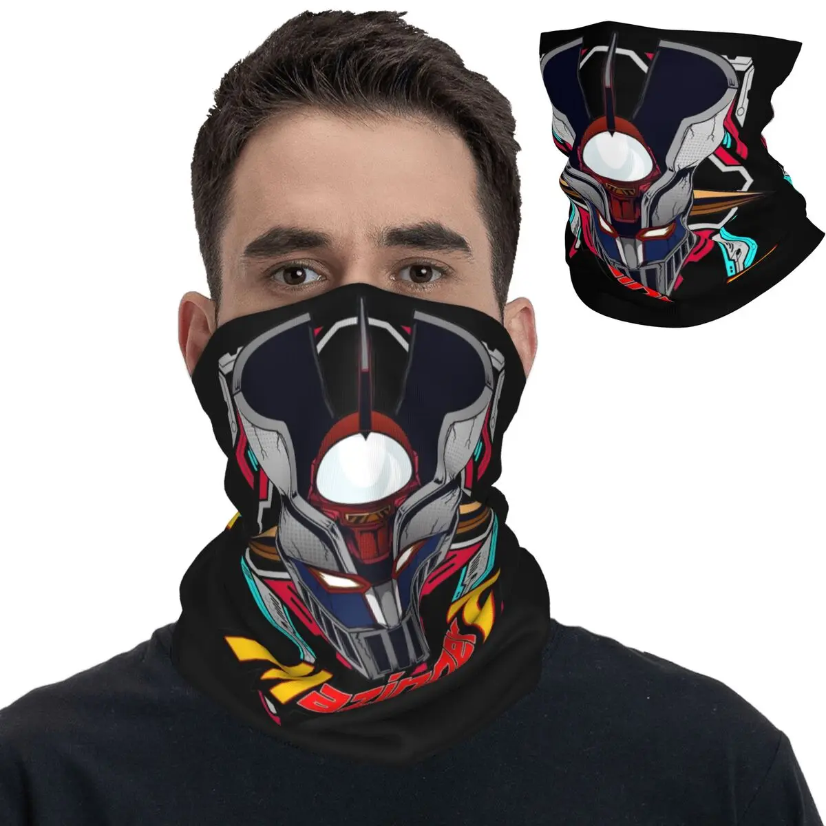 Mazinger Z Anime Bandana Neck Cover Printed Ufo Robot Mask Scarf Warm Cycling Scarf Fishing Unisex Adult Washable