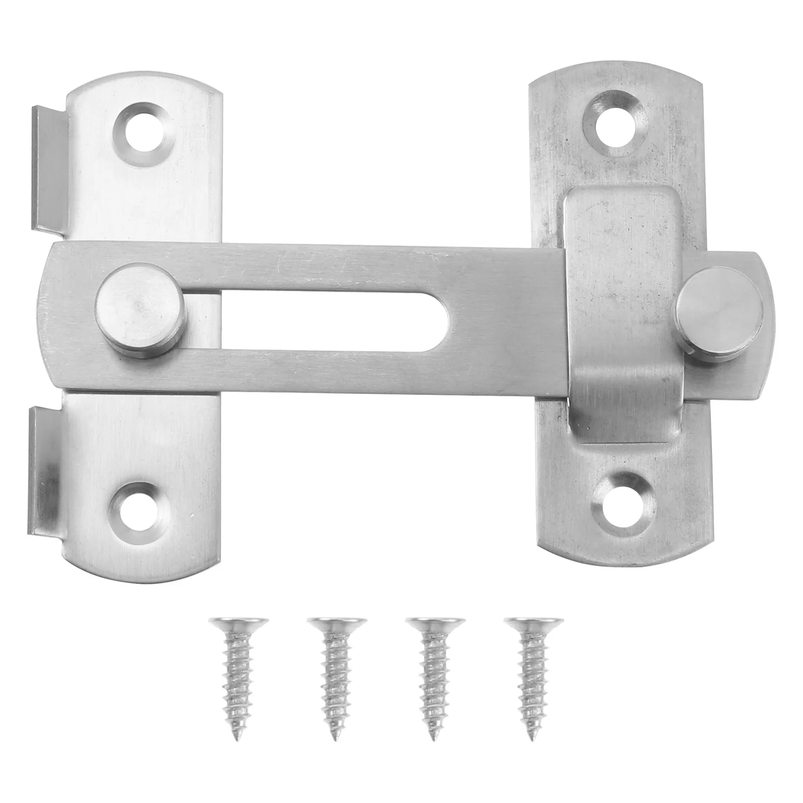 4 Inch Stainless Steel Door Latch Brushed Texture Bolt Stable Connection Door Lock for Wooden Doors Windows Small Pet Cage Bolt