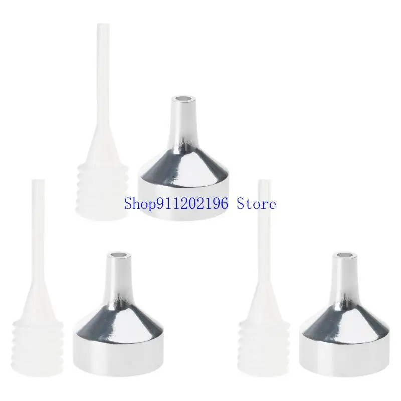P82A 3 Pcs Funnel Small Funnel Metal Funnel Liquid Transfer Funnel for Home