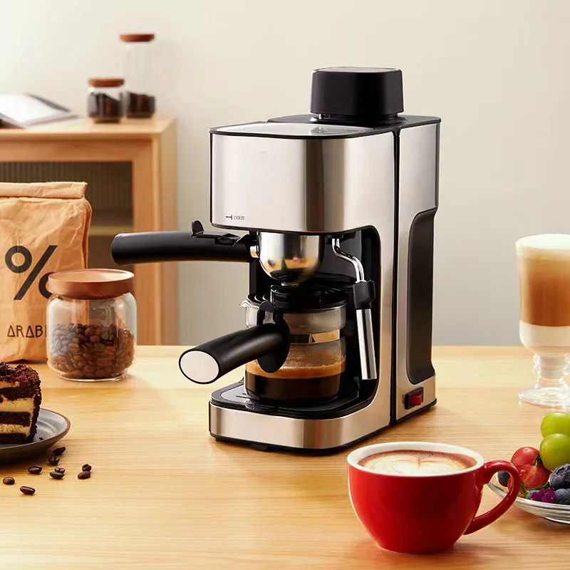 2 in 1 Espresso Coffee Maker Steam and Milk Foam Integrated Coffee Machine Mini Semi-automatic Coffee Machine For Home Office