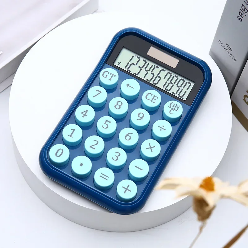 Mechanical Calculator with 10 Digit Solar add Batteries Dual Function Calculating for Office Electronics 4Colors