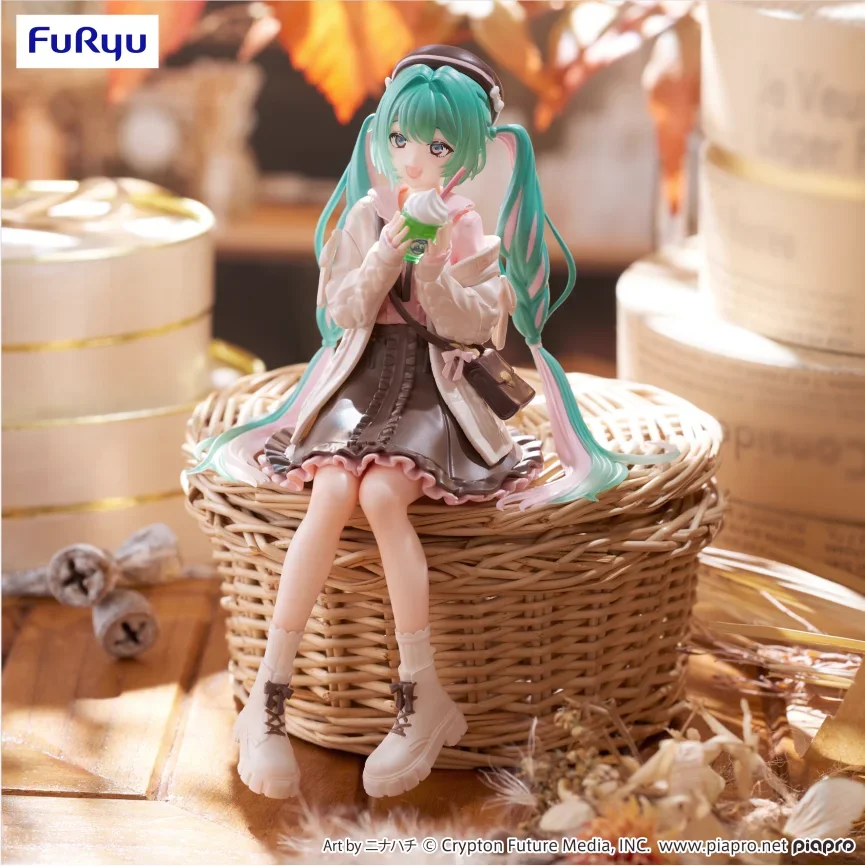 Hatsune miku anime figura outono promessa linda menina fuyu miku figma desktop chassi carro ornamento brinquedo presentes