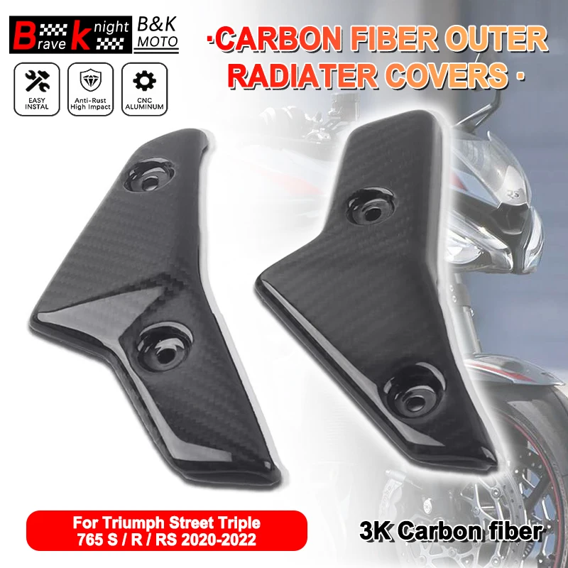 

Для Street Triple 765RS/S/R 2020-2023 100% 3K углеродное волокно внешние крышки радиатора боковые панели протектор аксессуары для мотоциклов